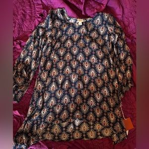 Dark Blue Paisley Mossimo Tunic Dress, Size XXL, NWT